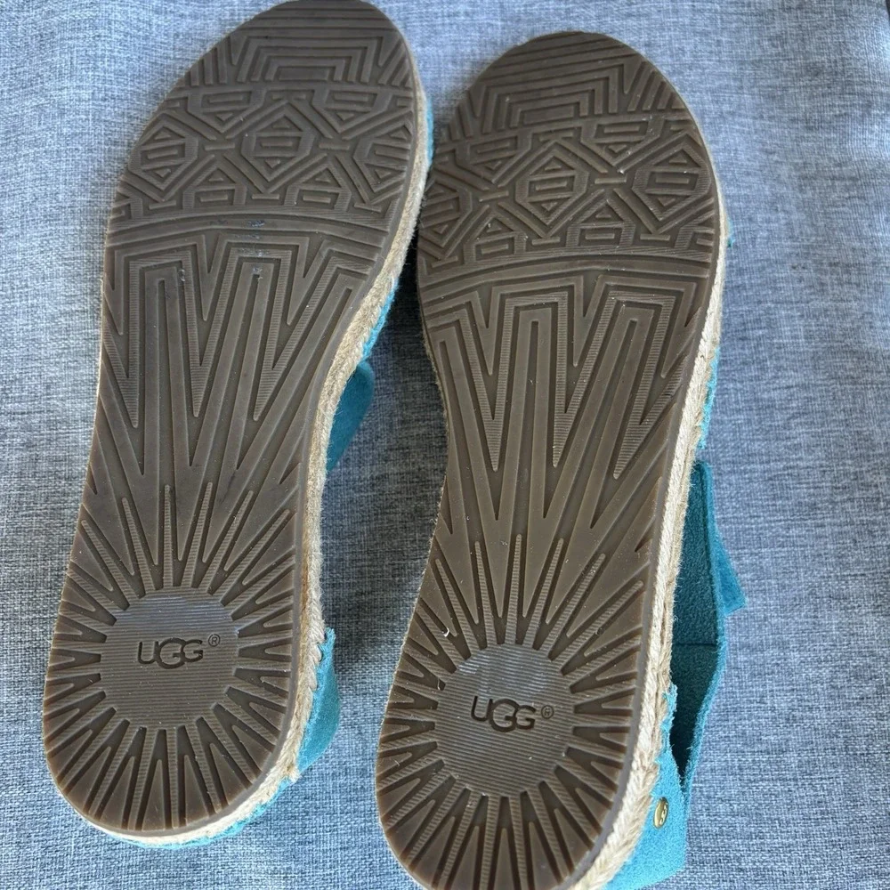 UGG Women's 8 Mila Gladiator Espadrille Sandal Acapulco Teal‎ Blue 1016877
